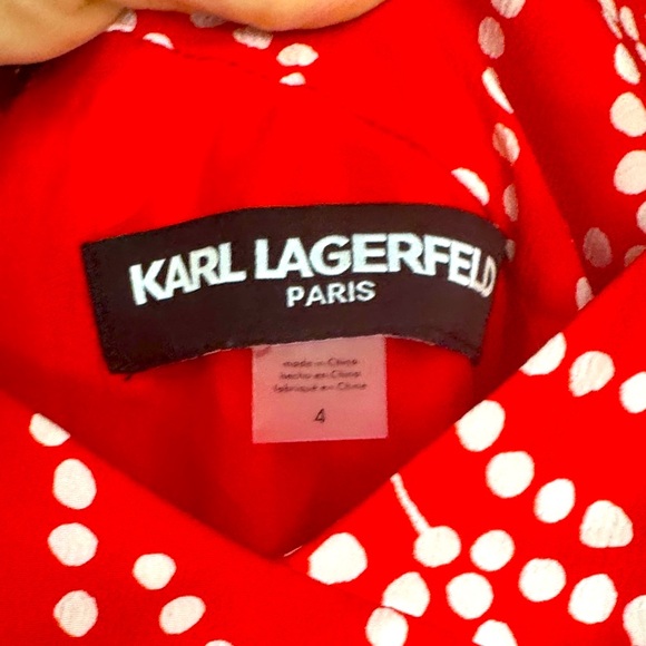 Karl Lagerfeld Red and White Floral Mini Dress - Picture 2 of 5